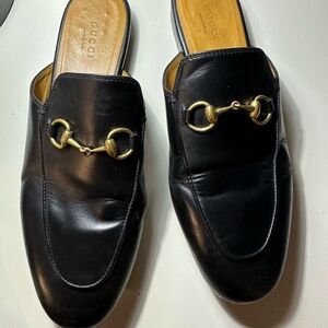 Vintage Gucci Black Leather Horsebit Mules / Loafers (Size 37.5) – Made in Italy